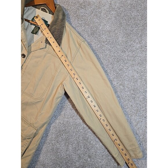 Cabela's for Women Duck Canvas Barn Chore Jacket Flannel Lined Pockets Tan XL - Picture 8 of 16